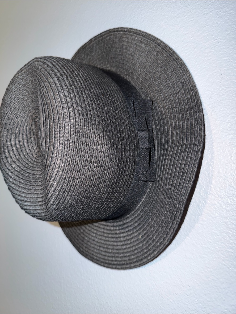 Nicole Marianna Black Straw Sun Hat with Bow Band